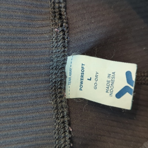 Old Navy Power Soft Go Dry women's large ribbed leggings side vent inner Black - Picture 6 of 6